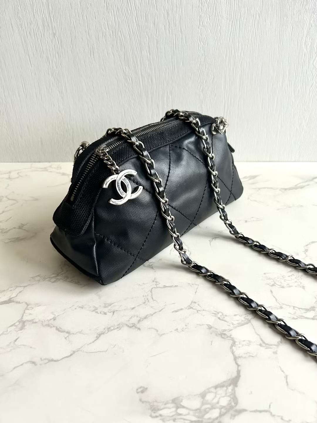 Chanel Black Half Moon Crossbody Bag / Shoulder Bag
