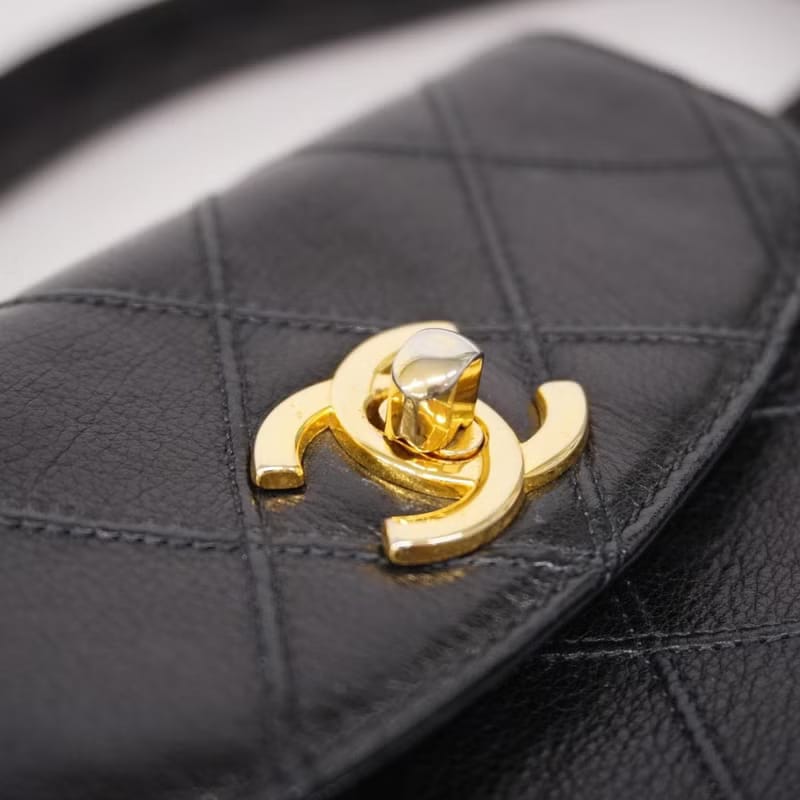 Chanel黑金色腰帶包/單肩包/側背包