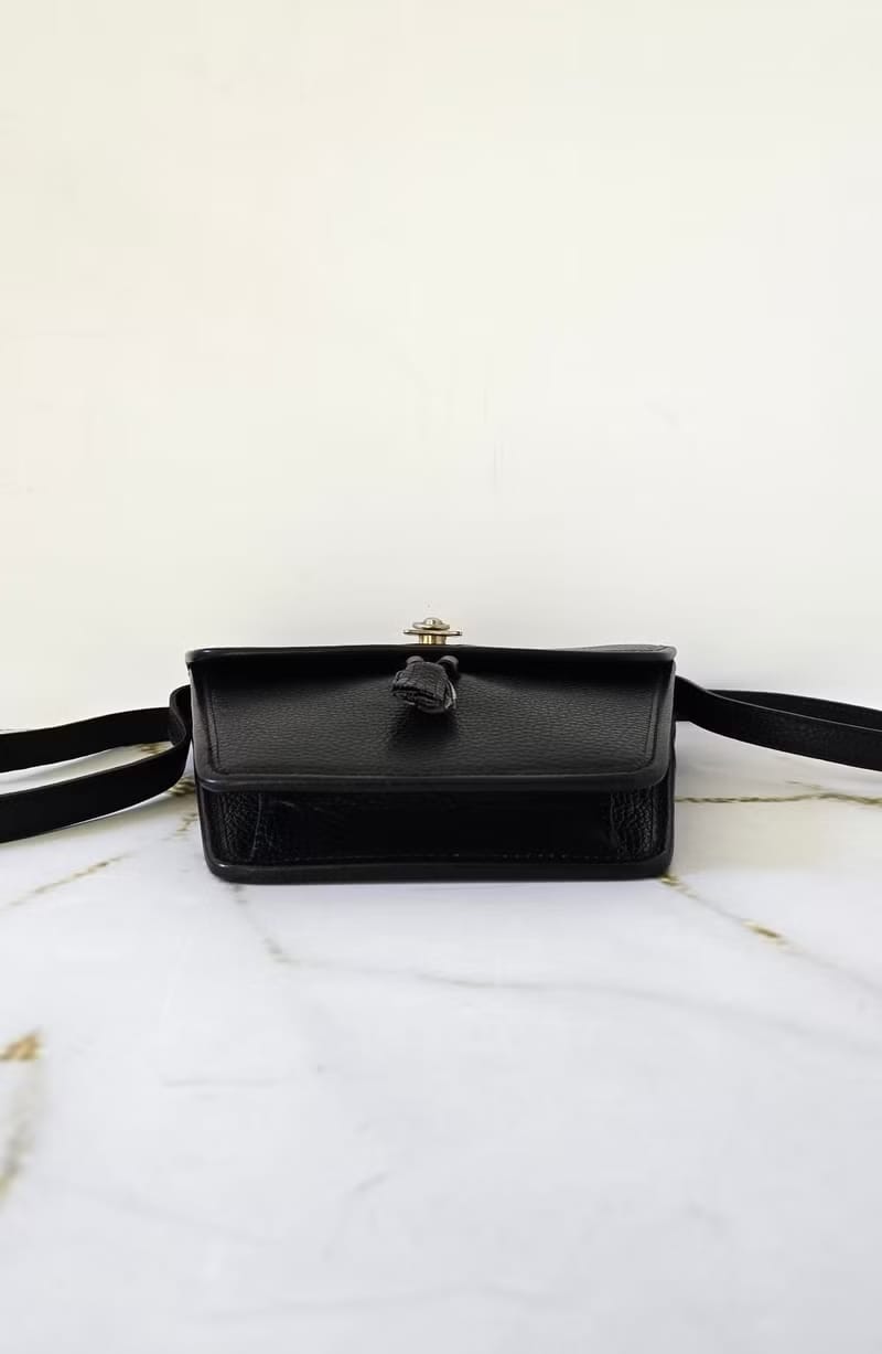 Celine黑色金扣流蘇薯條包/側背包/斜背包/單肩包