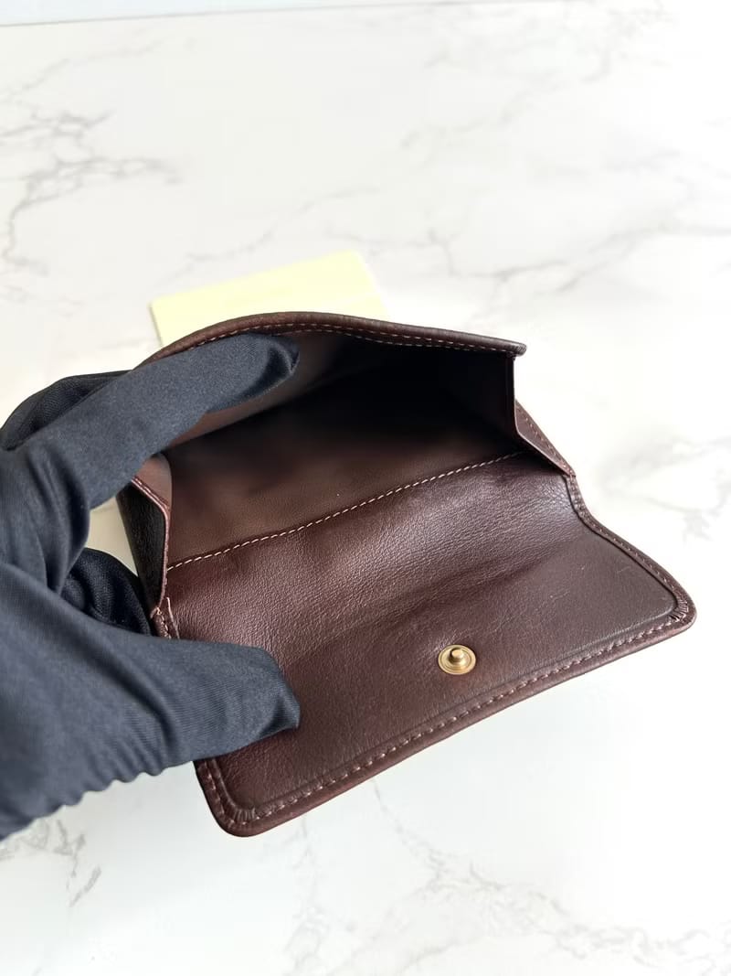 Celine 牛仔藍凱旋門短夾/銀包