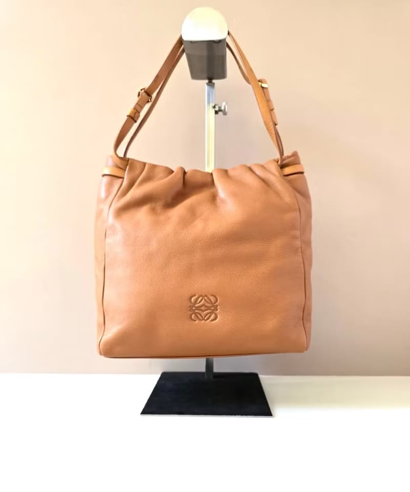 Loewe Caramel Embossed Tote Bag/Side Bag/Shoulder Bag
