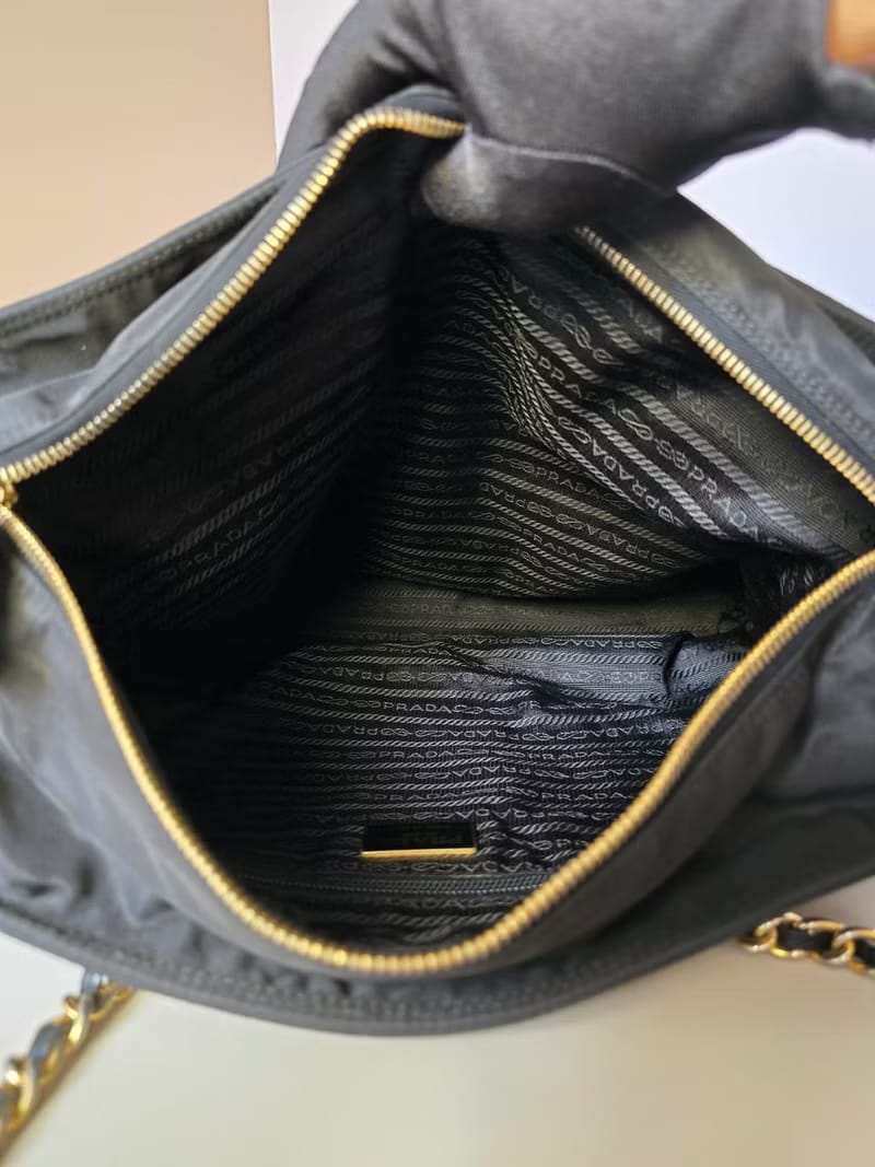 Prada black parachute side backpack/shoulder bag/tote bag