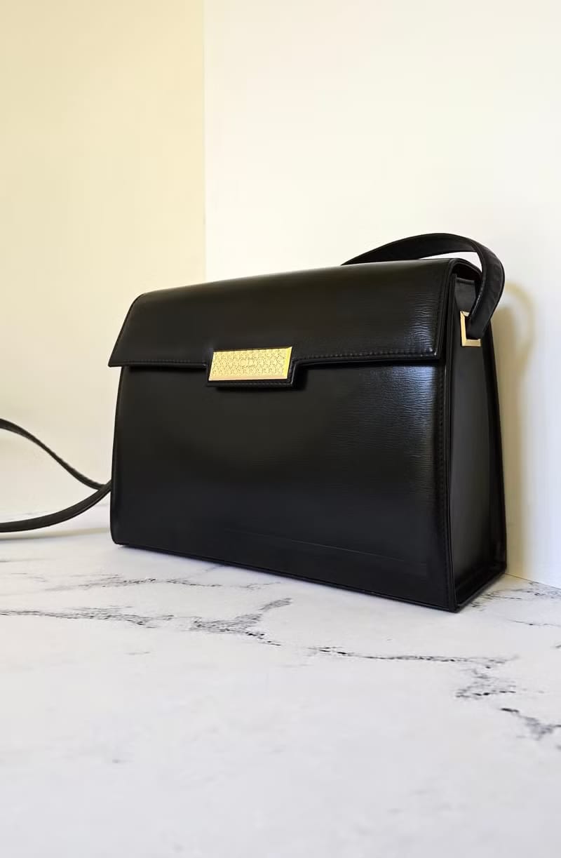 Dior黑金色千鳥格盒子包/單肩包/側背包/斜背包