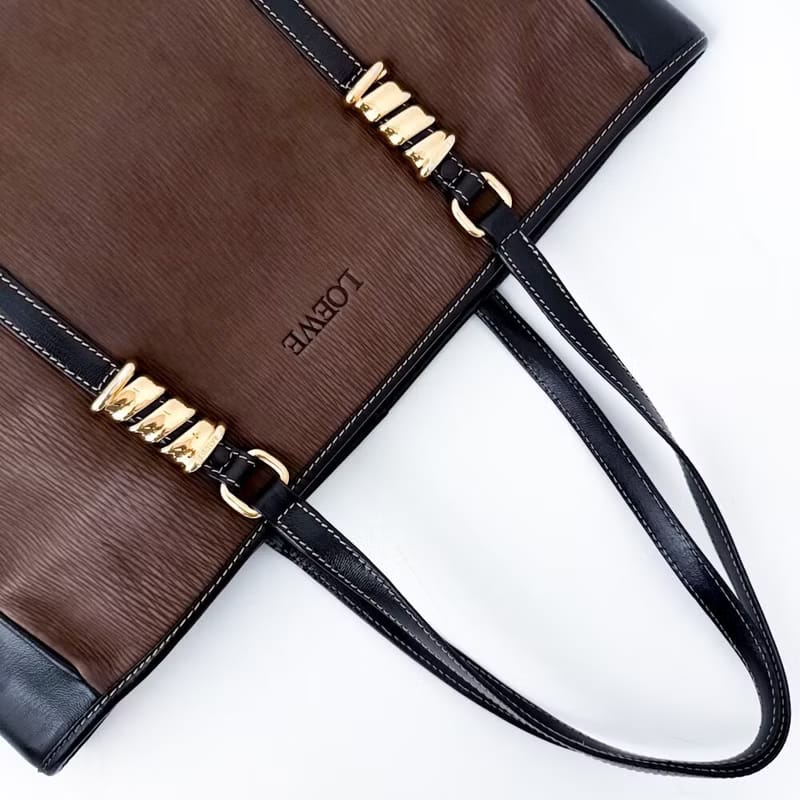 Loewe蛇骨拼色古董托特包/側背包/單肩包