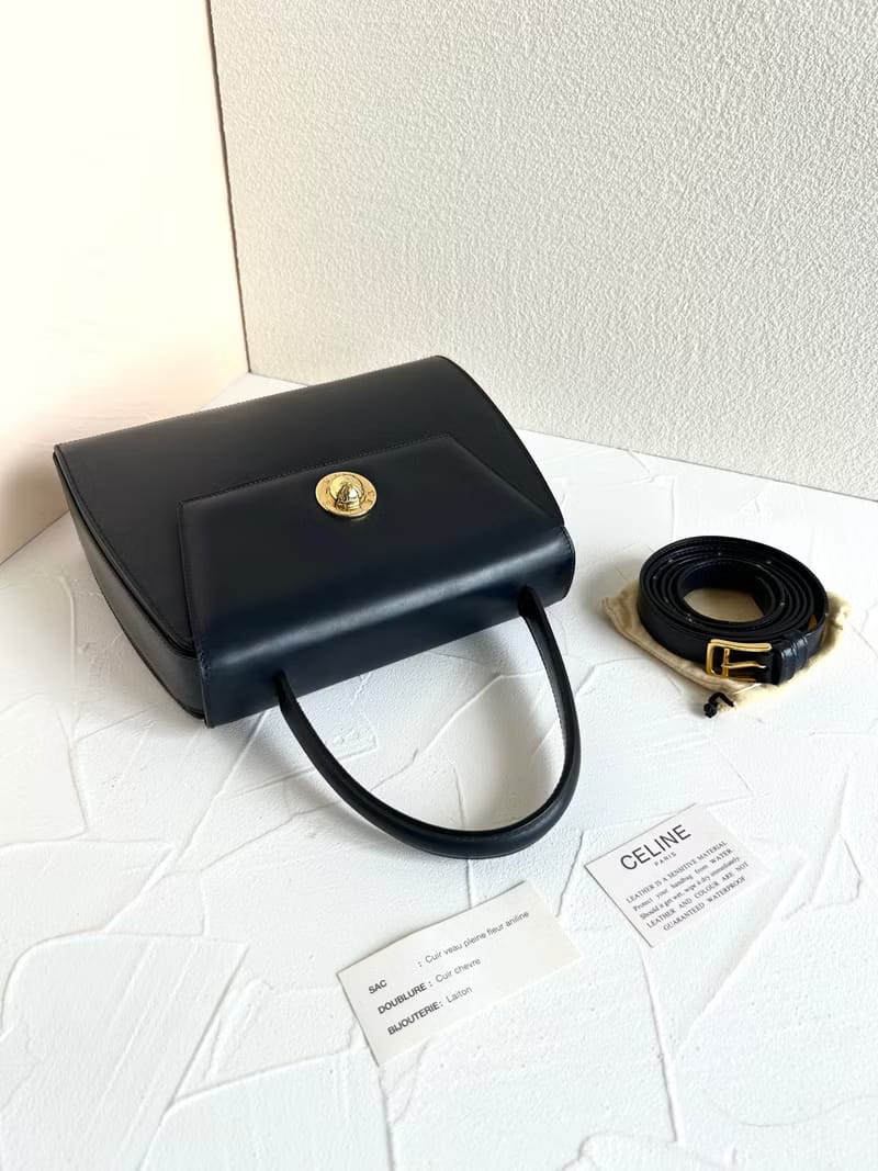 Celine black gold planet shoulder bag/side bag/oblique bag/handbag