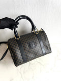 Celine black old flower Boston shoulder bag/side bag/oblique bag