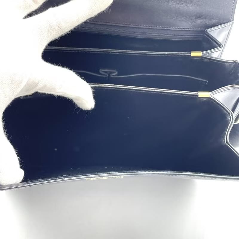 Celine大凱旋門扣馬鞍黑色皮革單肩包/側背包