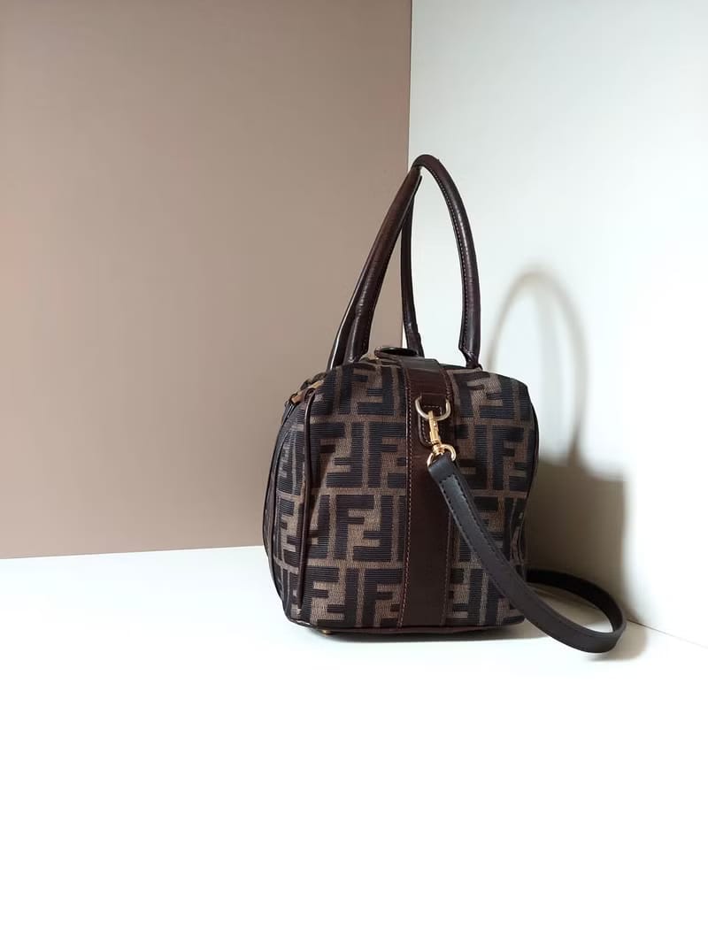 Fendi Zucca Vintage Boston Two-Way Crossbody/Shoulder Bag