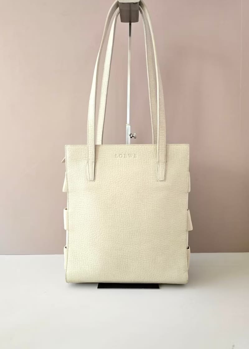 Loewe Off-White Tiered Tote/Crossbody/Shoulder Bag