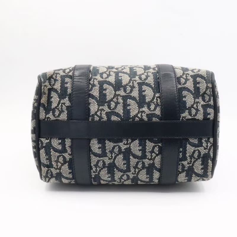 Rare Dior Gray-Blue Trotter 20cm Mini Boston Bag