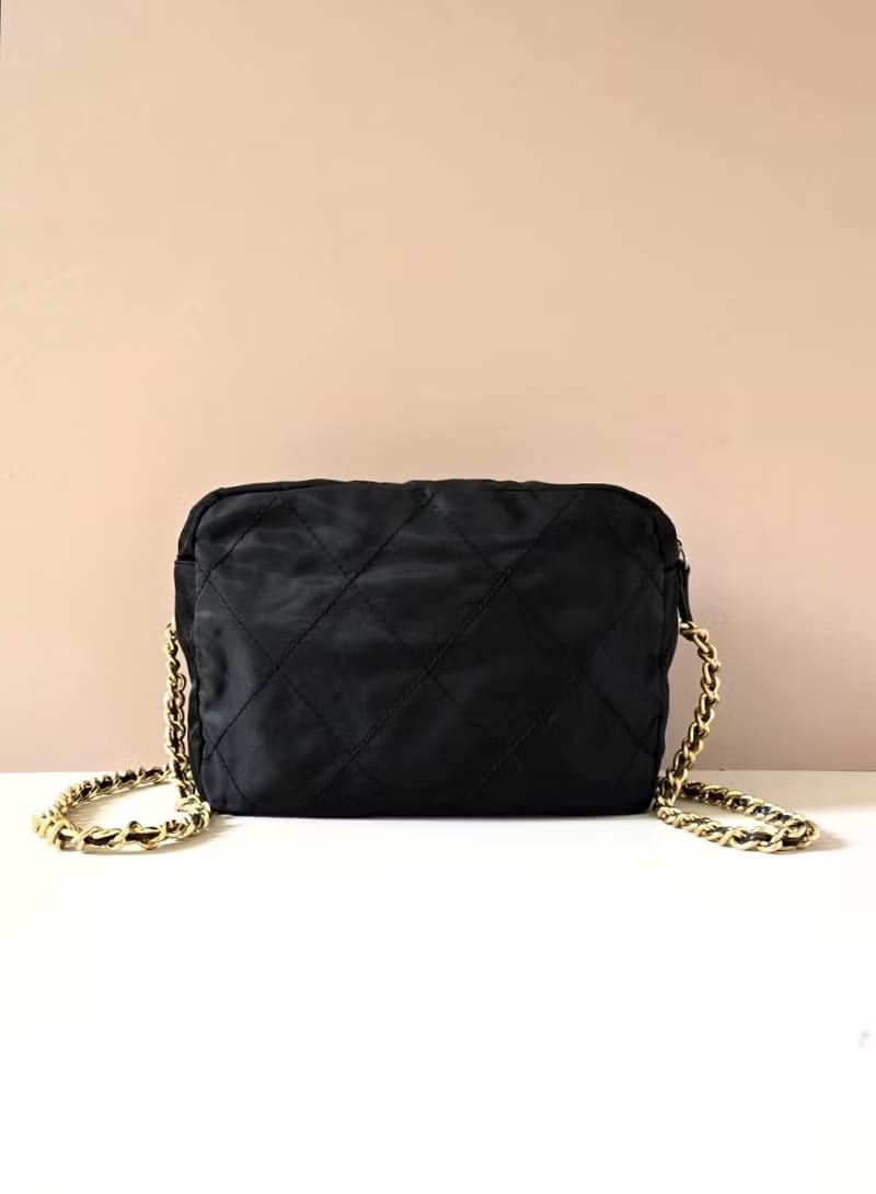 Prada黑色降落傘側背包/單肩包/斜背包