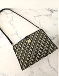 Dior Blue and Black Oblique Saddle Bag/Shoulder Bag/Crossbody Bag