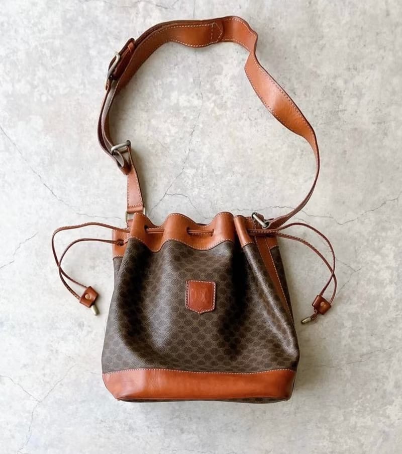 Celine Classic Monogram Vintage Bucket Bag / Shoulder Bag / Crossbody Bag