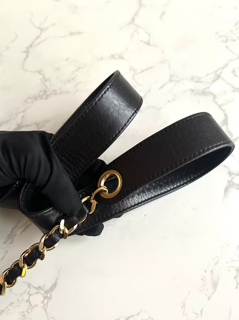 Chanel黑金色鏈子水桶包/側背包/單肩包/斜背包