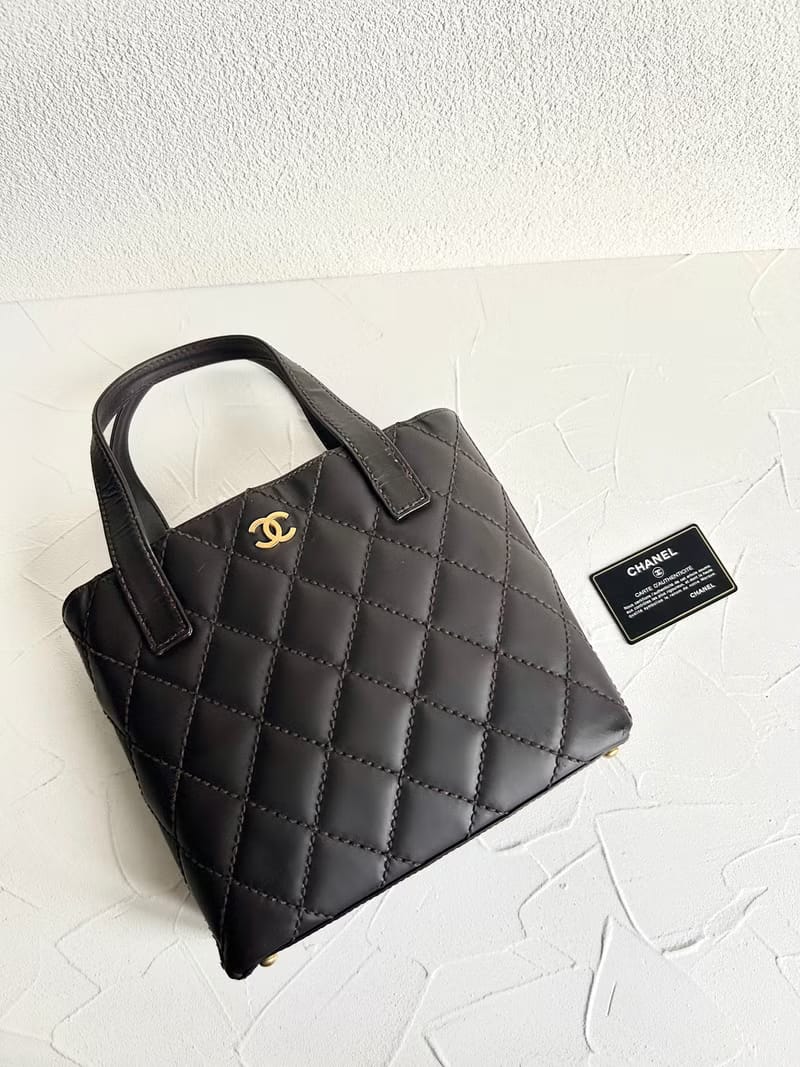 Chanel Vivian深咖啡色托特包/側背包/單肩包