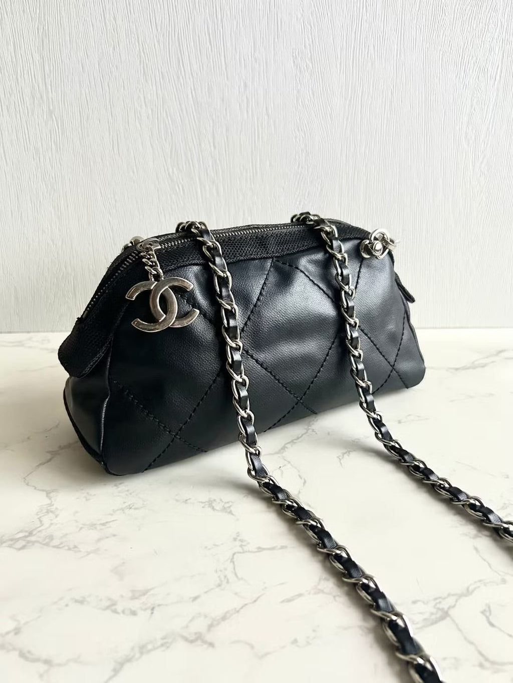 Chanel Black Half Moon Crossbody Bag / Shoulder Bag