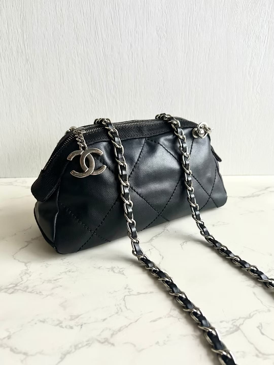 Chanel Black Half Moon Crossbody Bag / Shoulder Bag