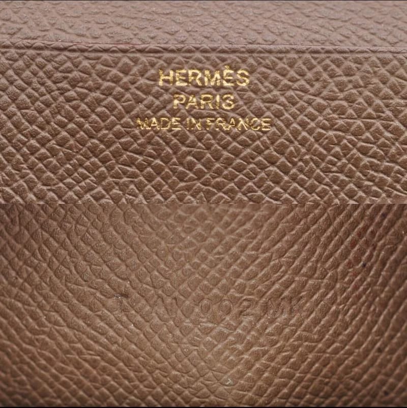 Hermes 啡金色皮革Bearn長夾/皮夾