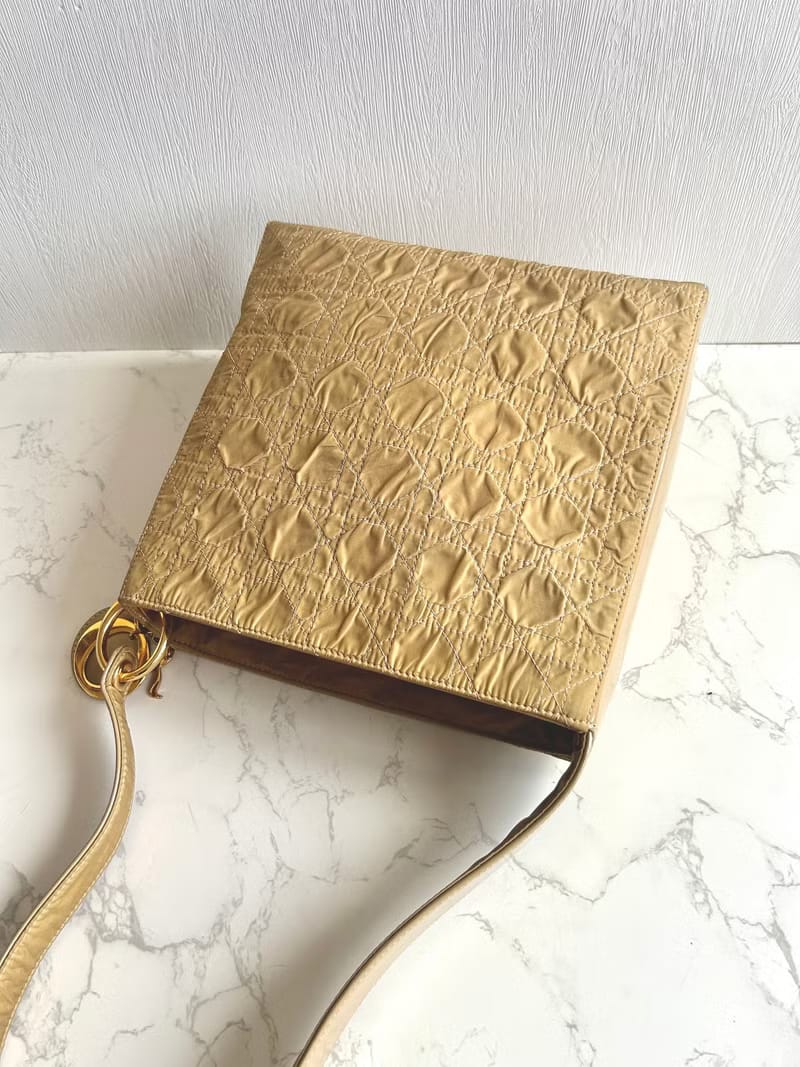 Dior beige gold buckle shoulder bag/side bag/tote bag