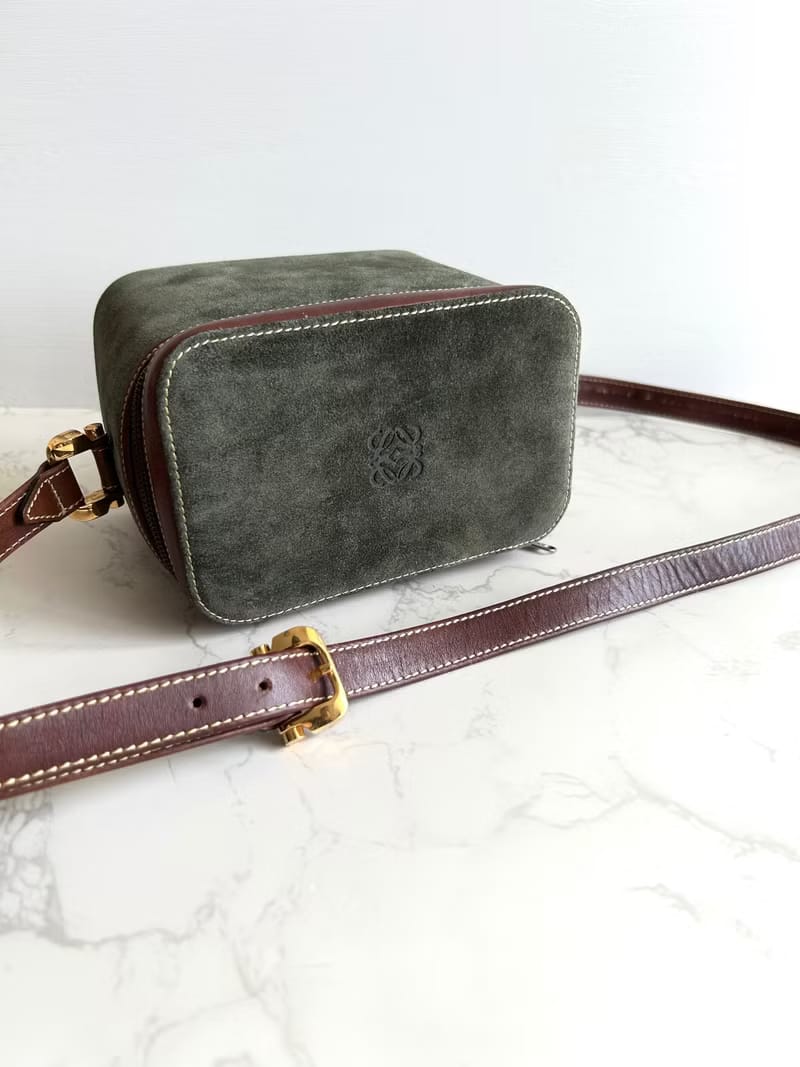 Loewe second-hand color matching box shoulder bag/oblique bag