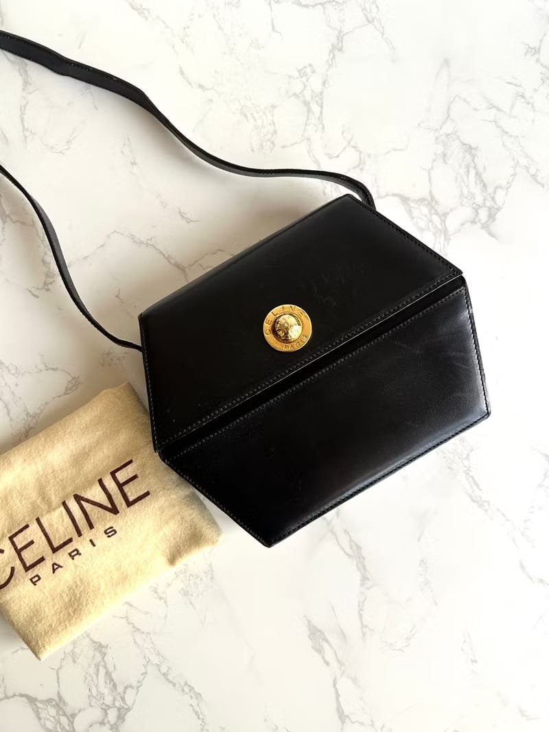 Celine黑金星球幾何盒子包/斜背包/單肩包/側背包