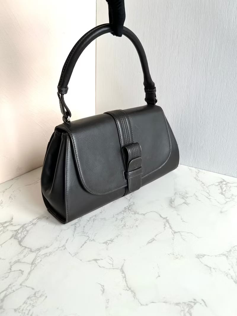 稀有Loewe焦茶色全皮Anagram Flap腋下包/側背包