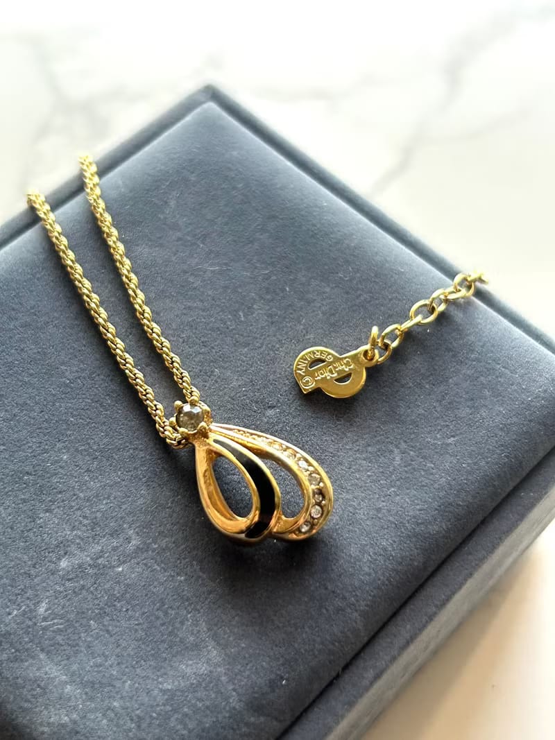 Dior 金色水鑽拼色復古頸鏈/項鏈/首飾飾品· 新春禮品