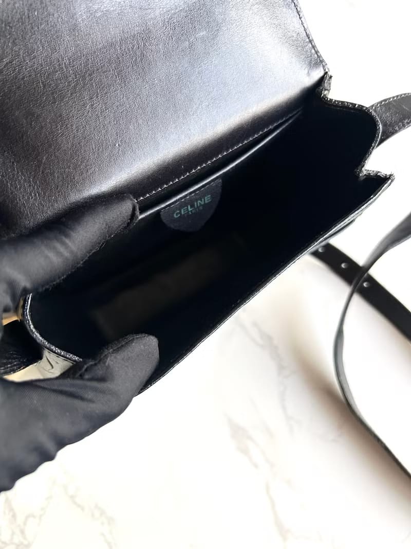 Celine Black Gold Planet Geometric Box Bag/Crossbody Bag/Shoulder Bag/Side Bag