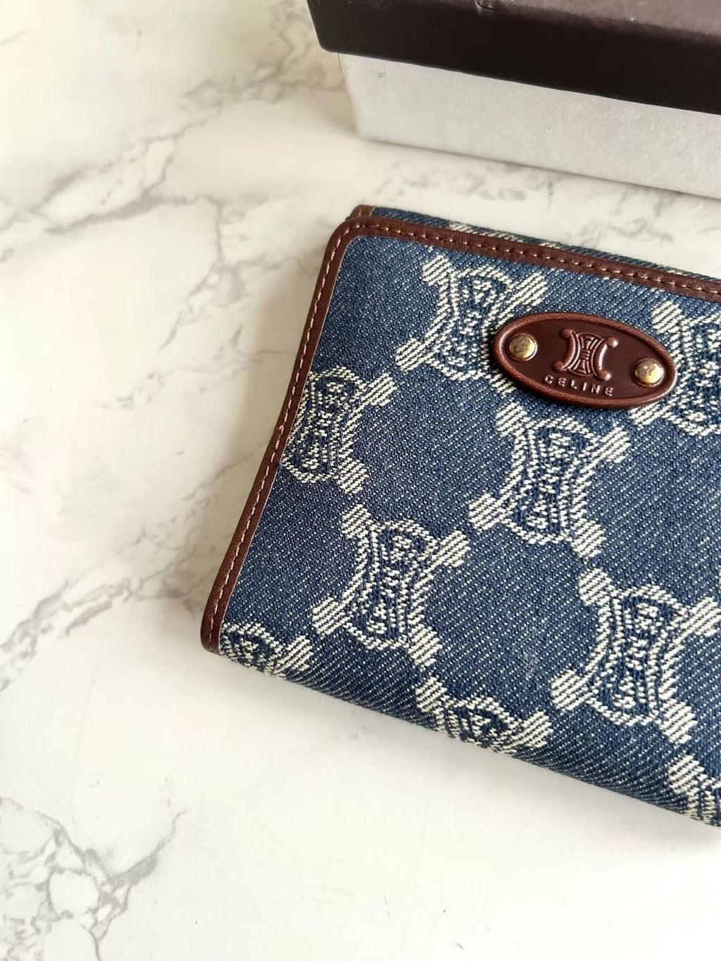 Celine Denim Triomphe Bi-Fold Wallet