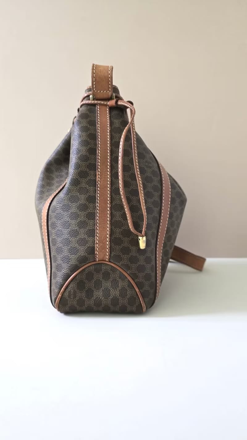 Celine 稀有多重凱旋門圖騰老花水桶包/側背包/斜背包