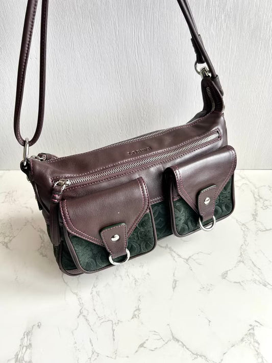 Loewe拼色兩用側背包/斜背包/單肩包