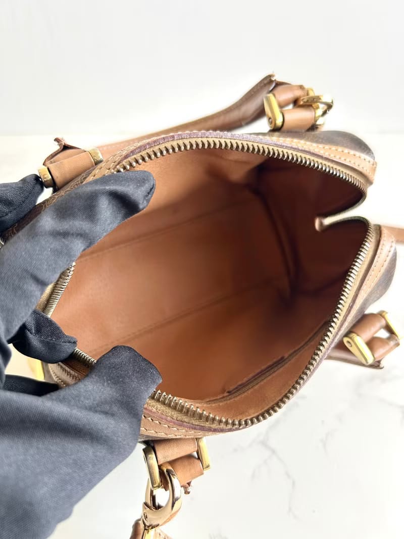 Celine迷你老花波士頓小包/斜背包/側背包/單肩包