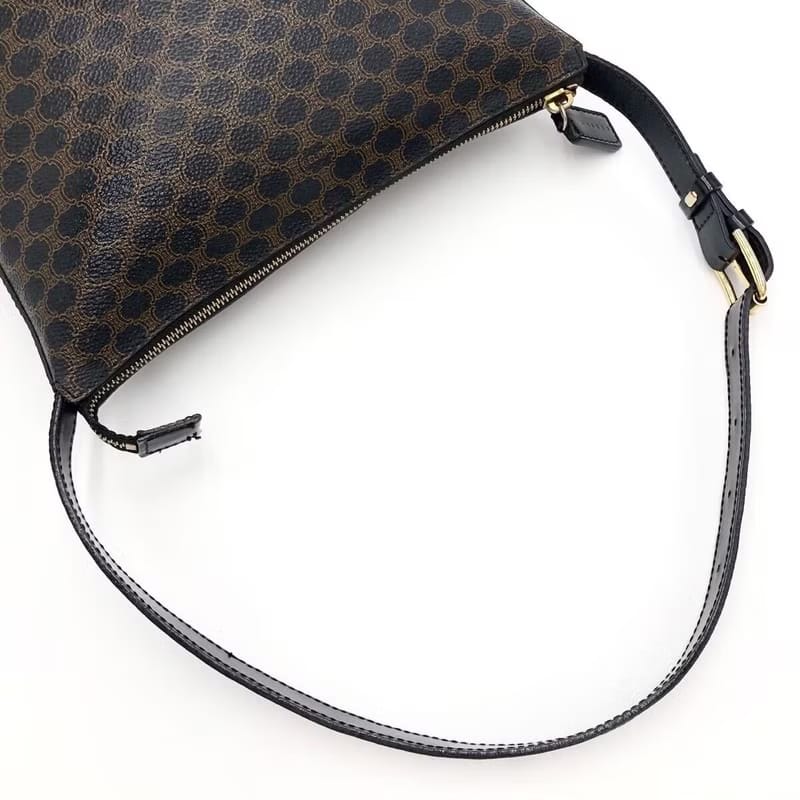 Celine黑色老花飯盒包/側背包/單肩包