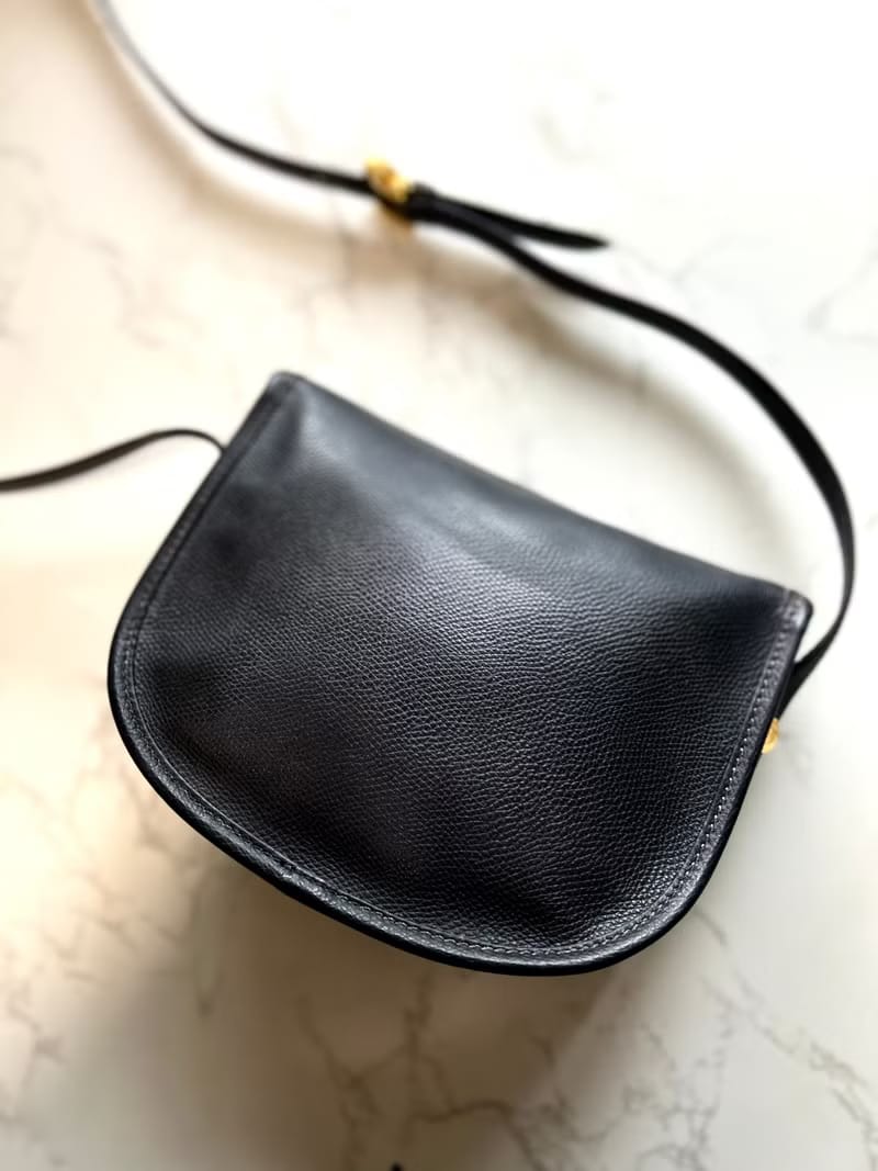 Loewe黑金色Anagram馬鞍側背包 斜背包