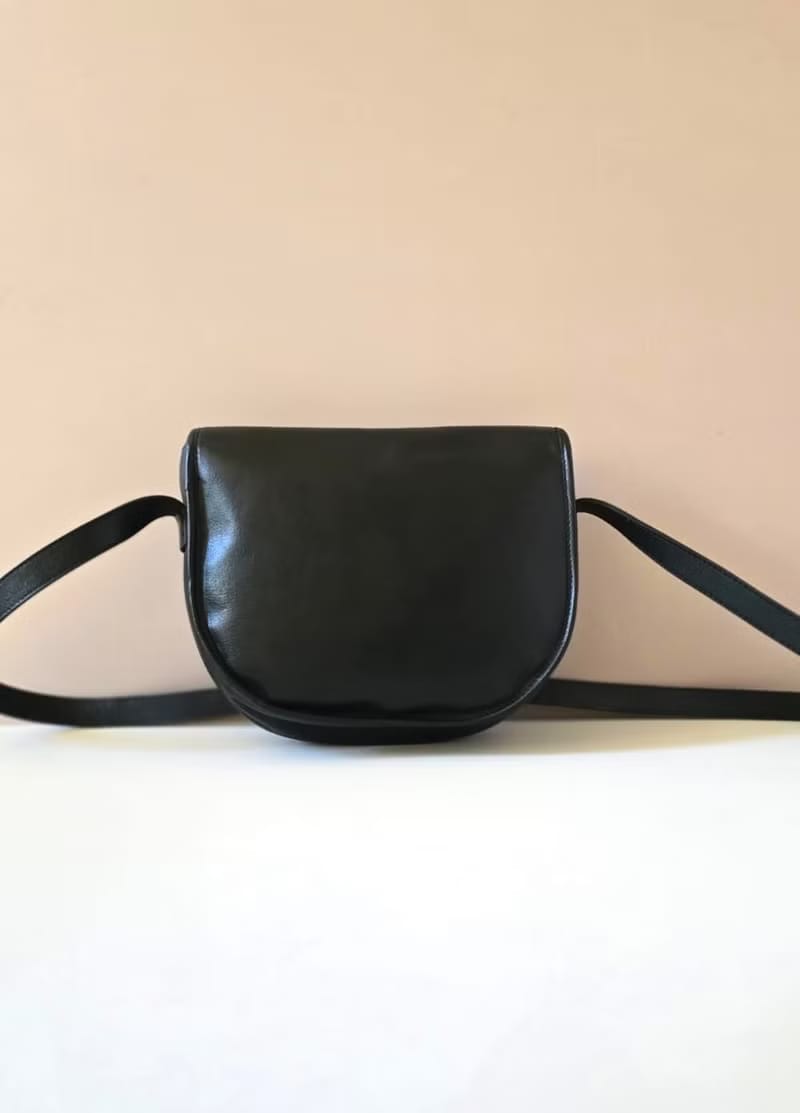 Dior Bobby黑金色半月馬鞍包/單肩包/側背包/斜背包