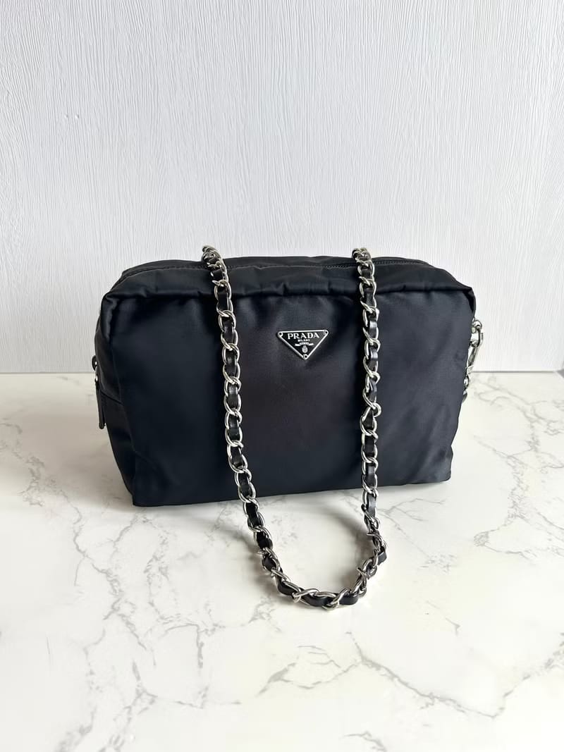 Prada 黑色經典單肩包 側背包 古董包 斜背包