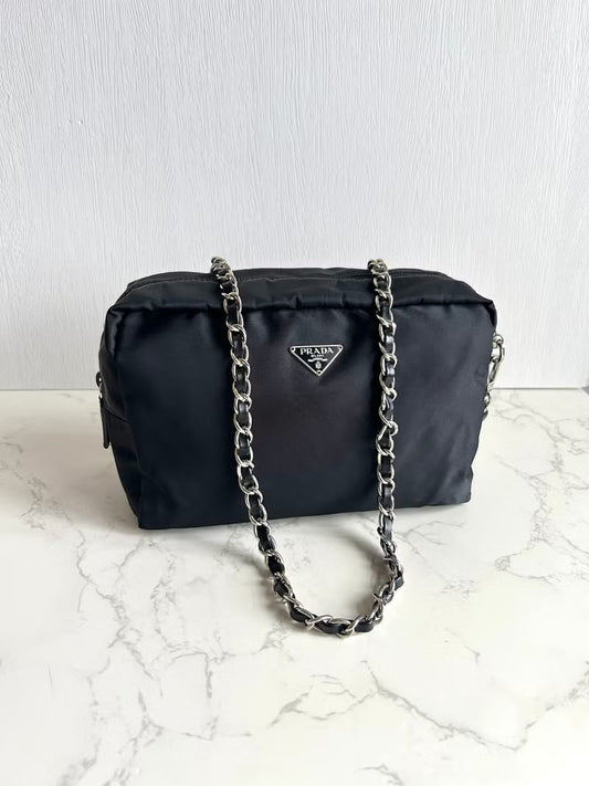 Prada 黑色經典單肩包 側背包 古董包 斜背包