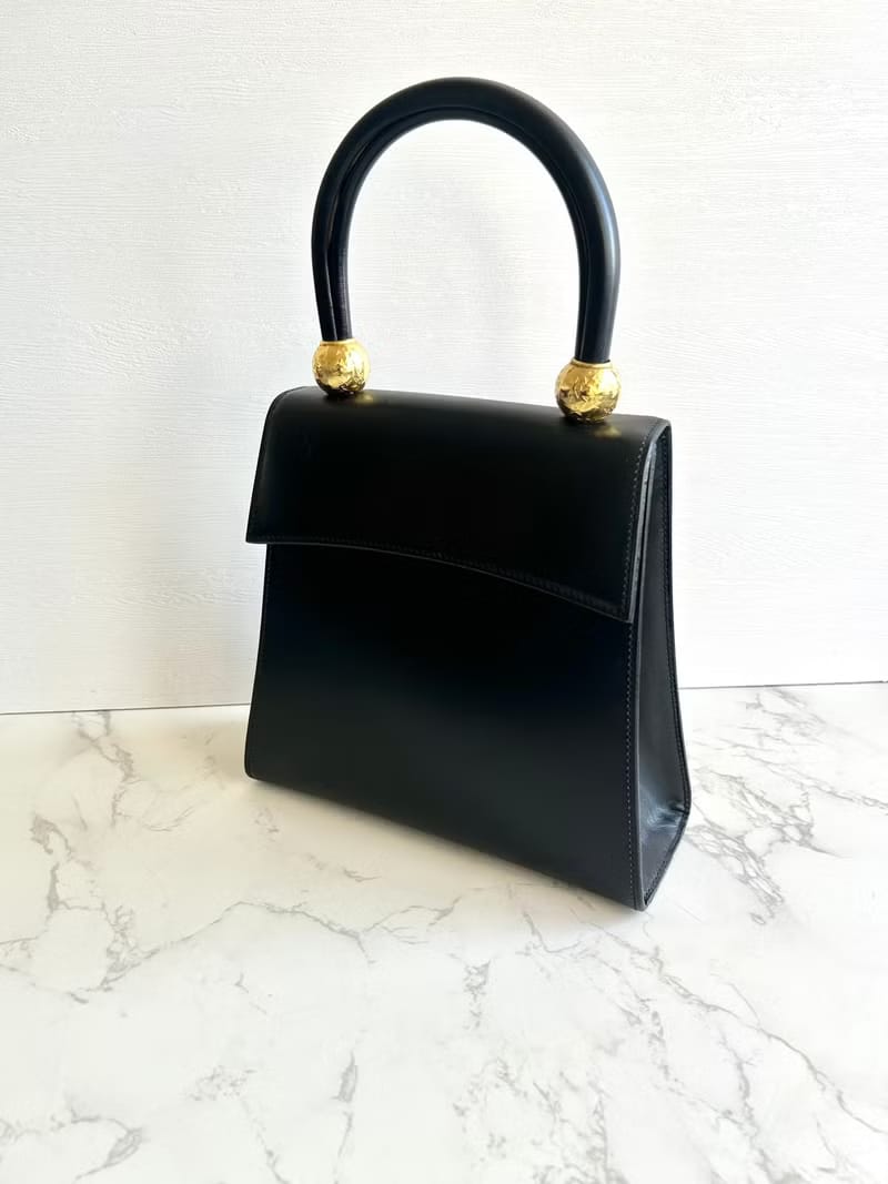 Celine 稀有雙星球黑色Kelly Handle凱莉包/手提包