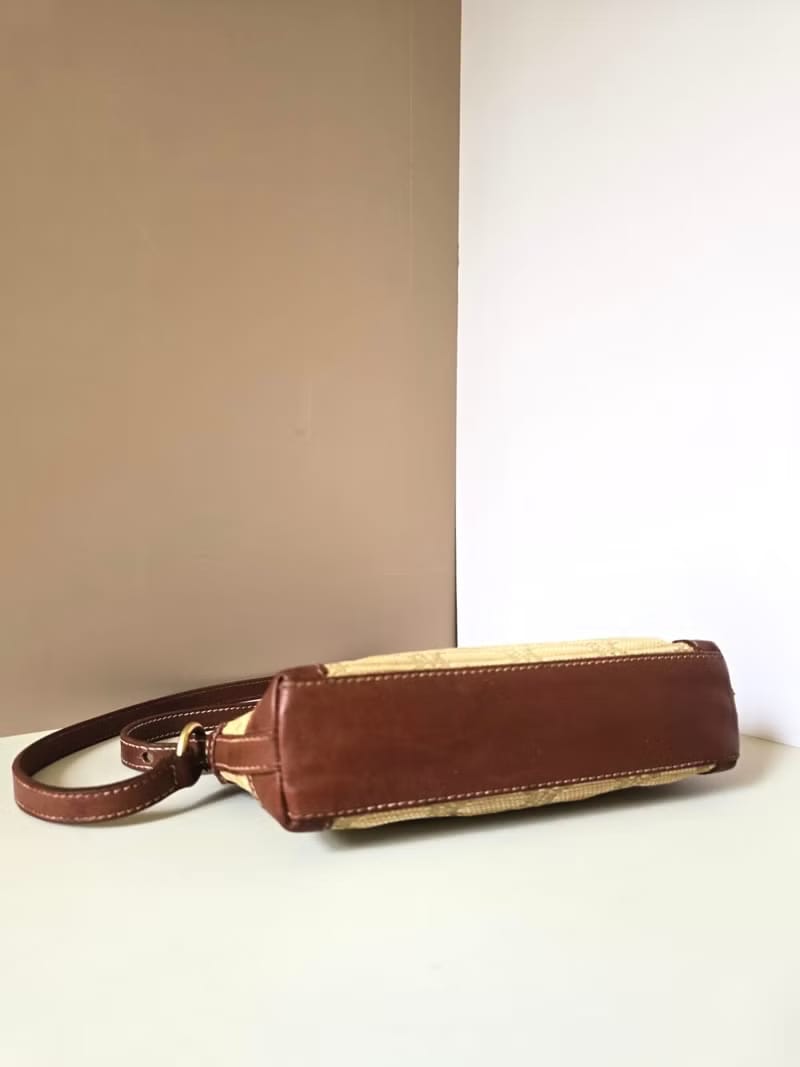 Celine raffia and leather saddle bag/side bag/crossbody bag