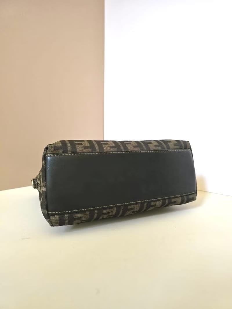 Fendi Small Shell Alma Black Coffee Monogram Bag/Shoulder Bag/Crossbody Bag