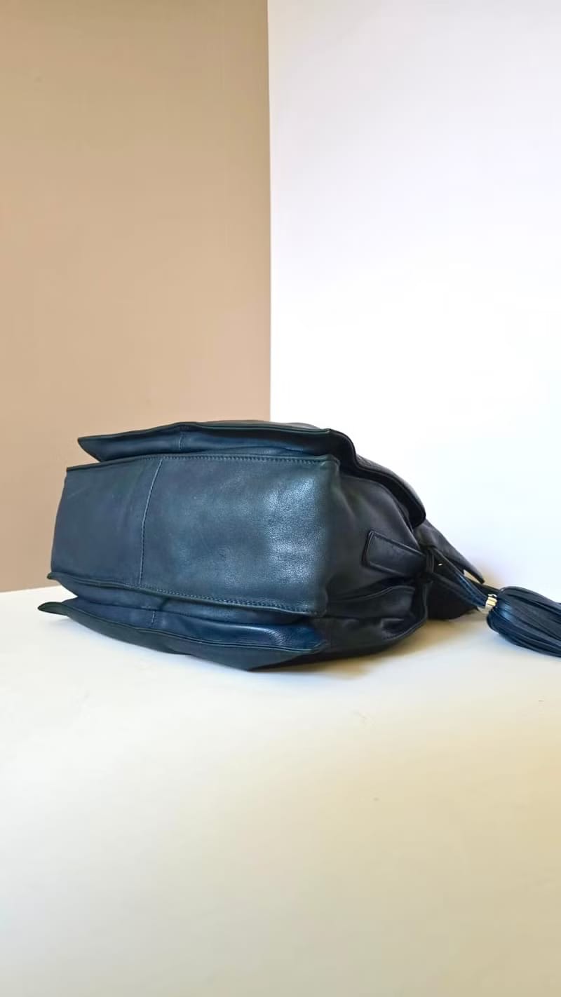 Loewe Flamenco Midnight Blue Anagram 流蘇水桶包/側背包/斜背包