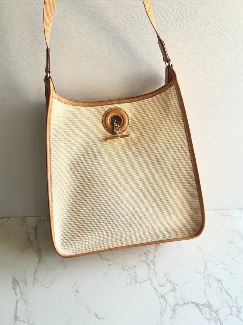 Hermes Vespa PM 帆布拼皮革包/側背包/單肩包