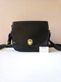 Rare Celine Black and Gold Swivel Planet Tofu Bag / Shoulder Bag / Crossbody Bag