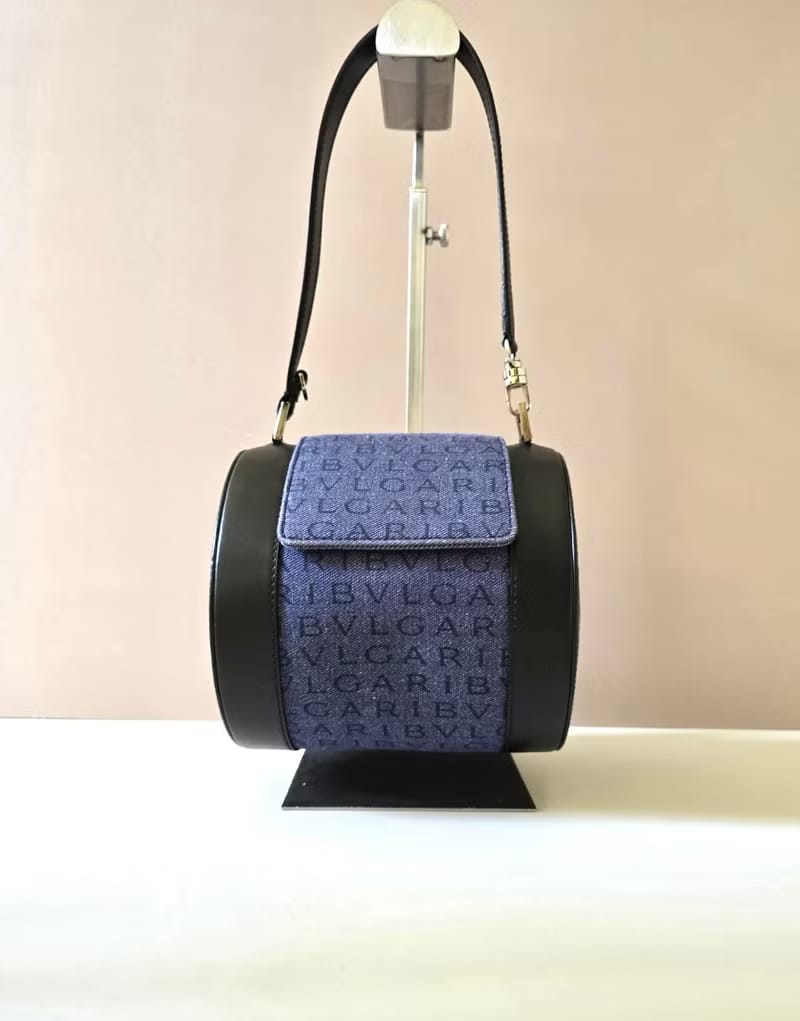 Bvlgari antique old flower bucket bag/side backpack/oblique backpack