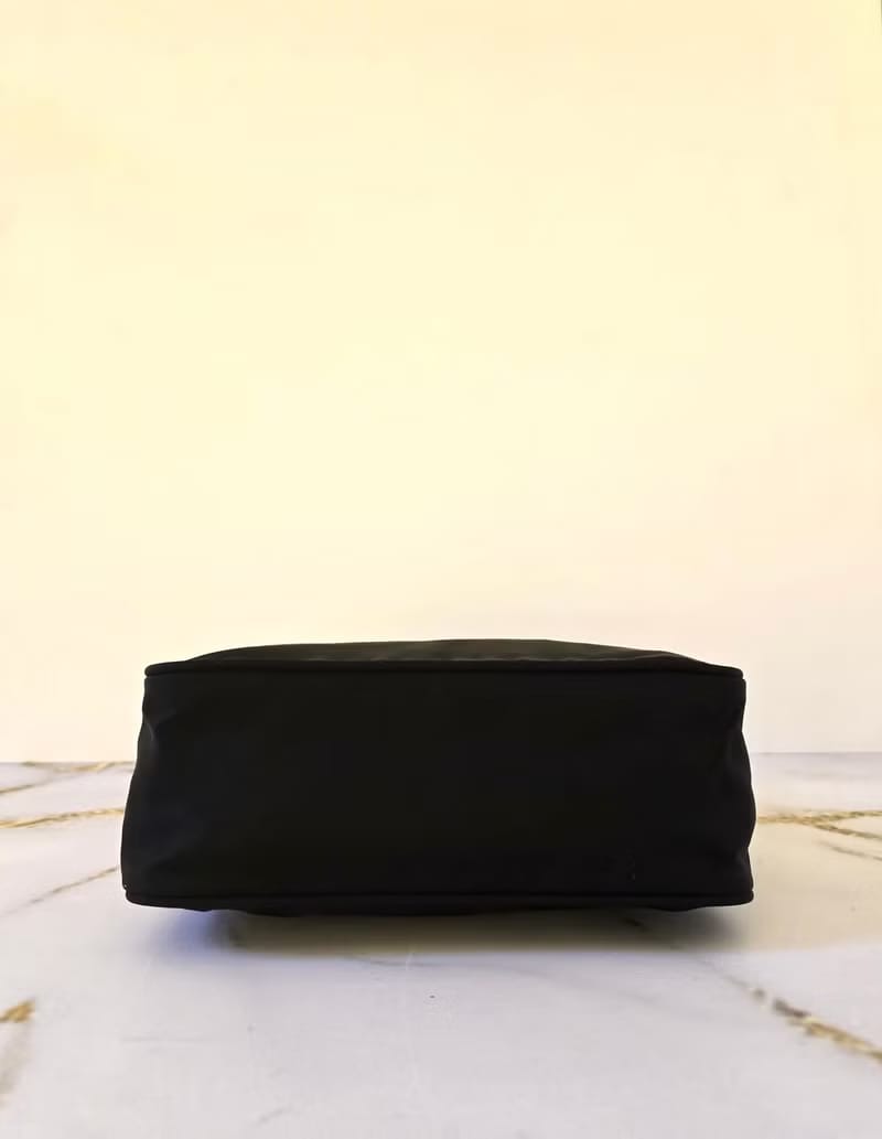 Prada Classic Black and Silver Hobo Shoulder Bag