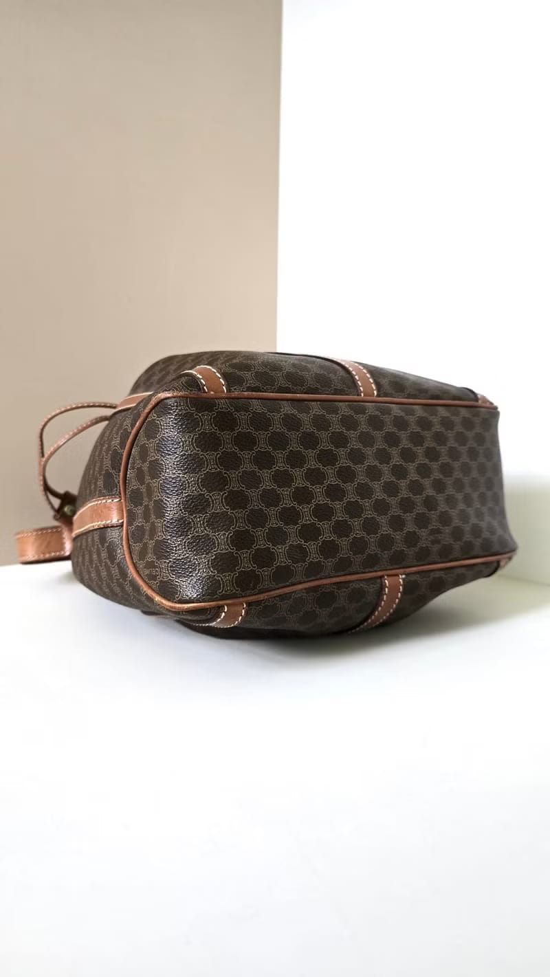 Celine 稀有多重凱旋門圖騰老花水桶包/側背包/斜背包