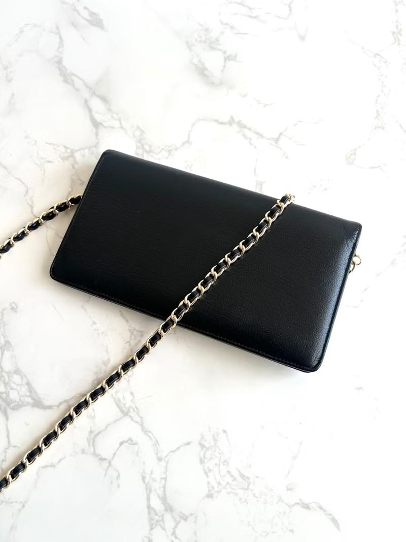 Chanel黑金色WOC長夾/側背包/斜背包/單肩包