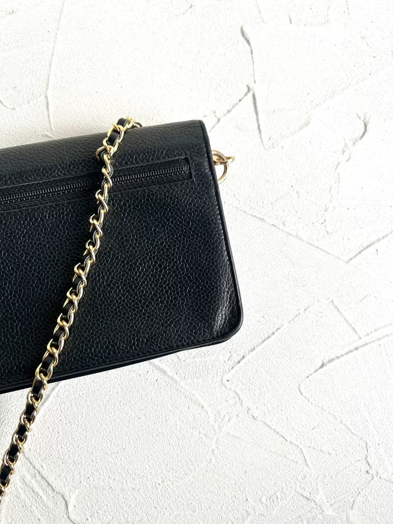 Chanel Black Caviar Leather WOC Crossbody Bag/Long Clip/Shoulder Bag/Side Bag