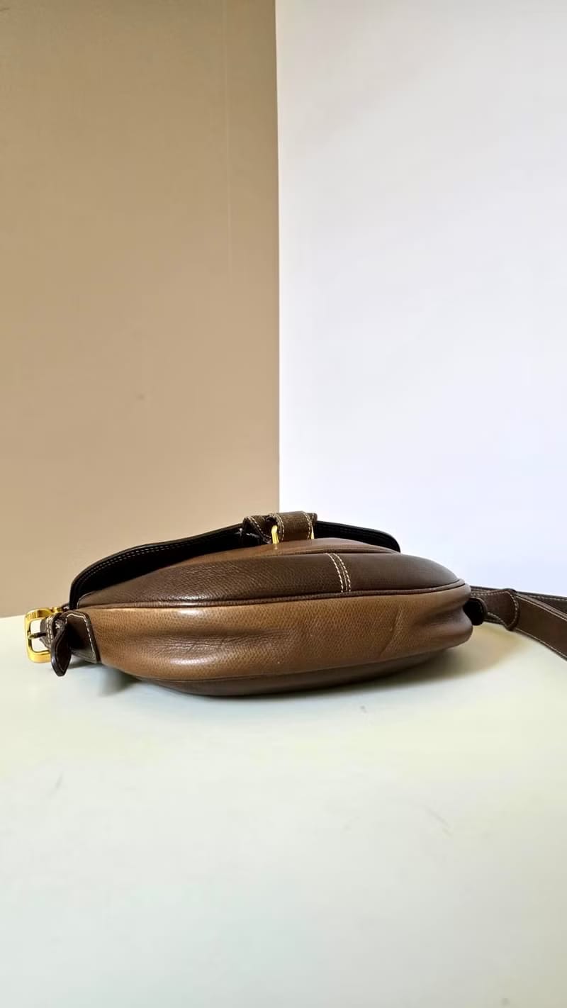 Loewe咖啡色馬鞍側背包/斜背包//單肩包