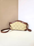 Celine raffia and leather saddle bag/side bag/crossbody bag